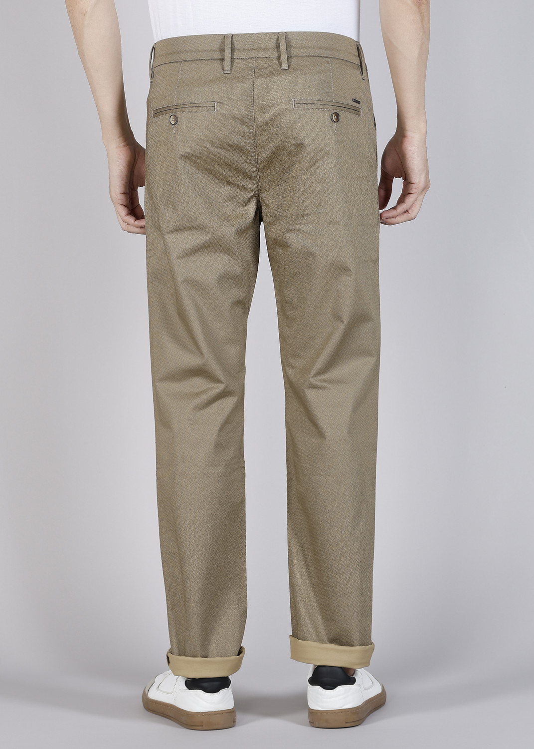 Image of PETER ENGLAND Skinny Fit Men Khaki Trousers
