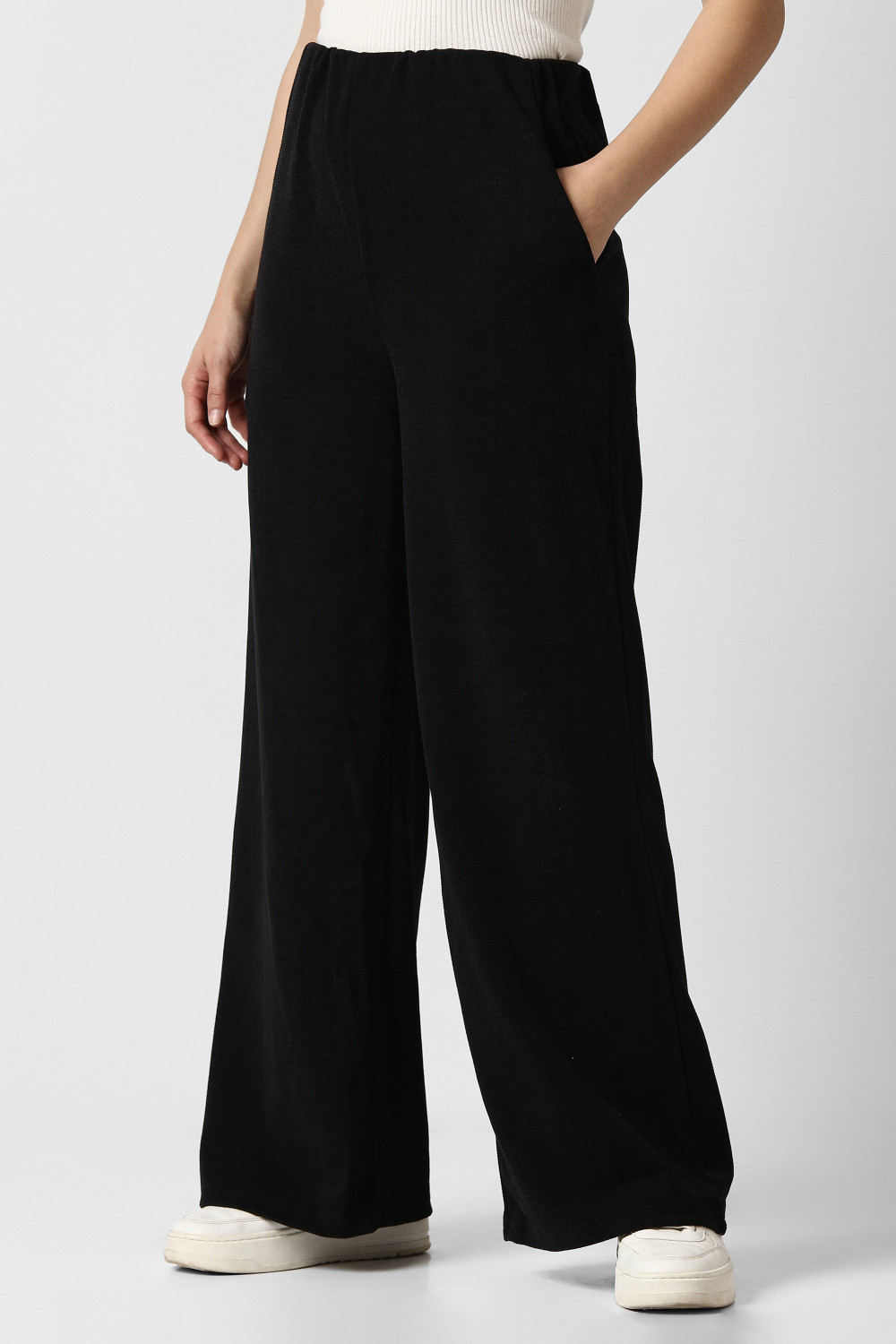 Image of VAN HEUSEN Regular Fit Women Black Trousers