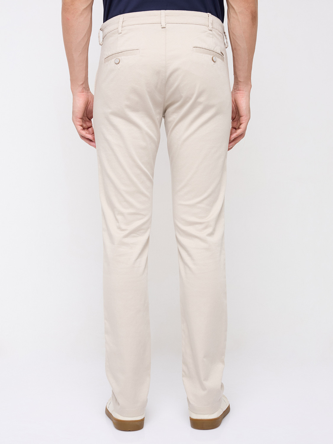 Image of KILLER Slim Fit Men Cream Trousers