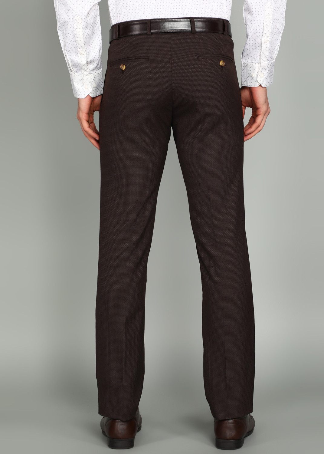 Image of Raymond Slim Fit Men Brown Trousers