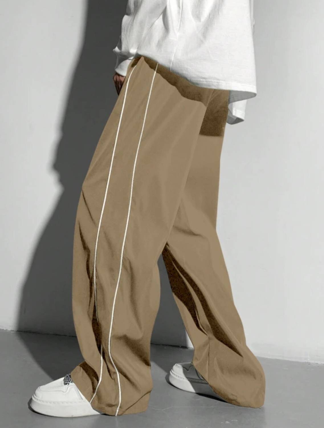 ColorMeGorgeous Men Gold Striped Track Pants - Image 2