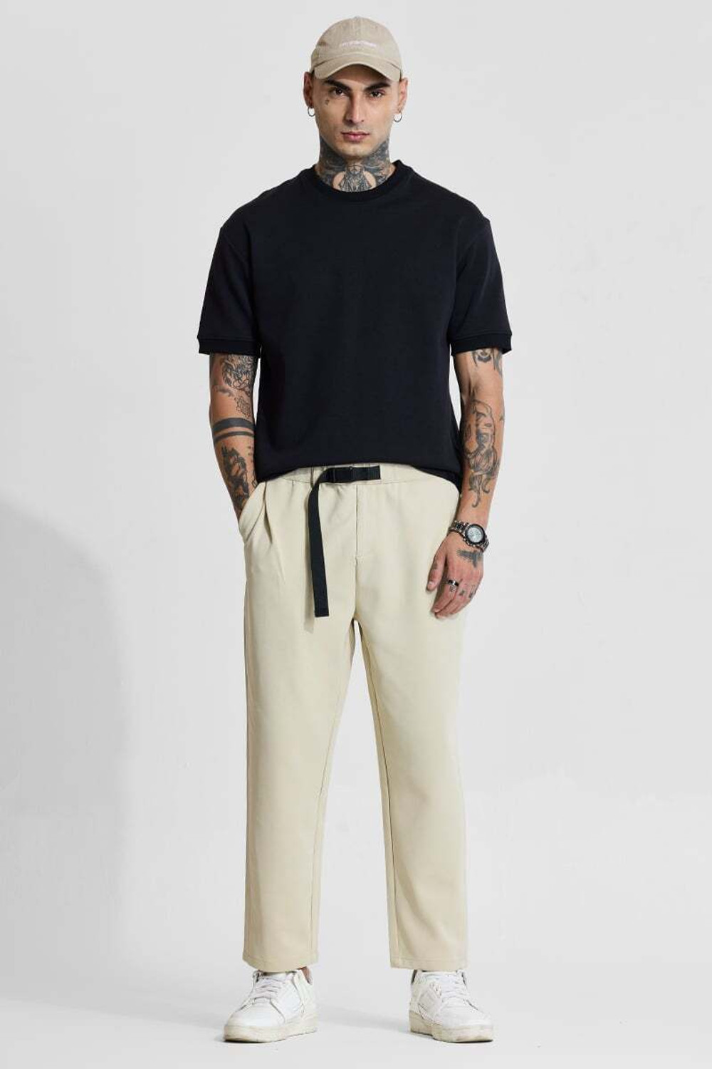 Image of Snitch Relaxed Men Beige Trousers