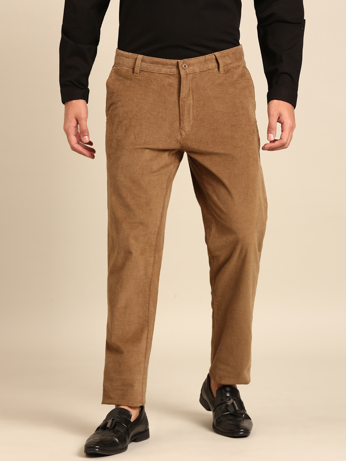 CAVALLO BY LINEN CLUB Slim Fit Men Brown Trousers