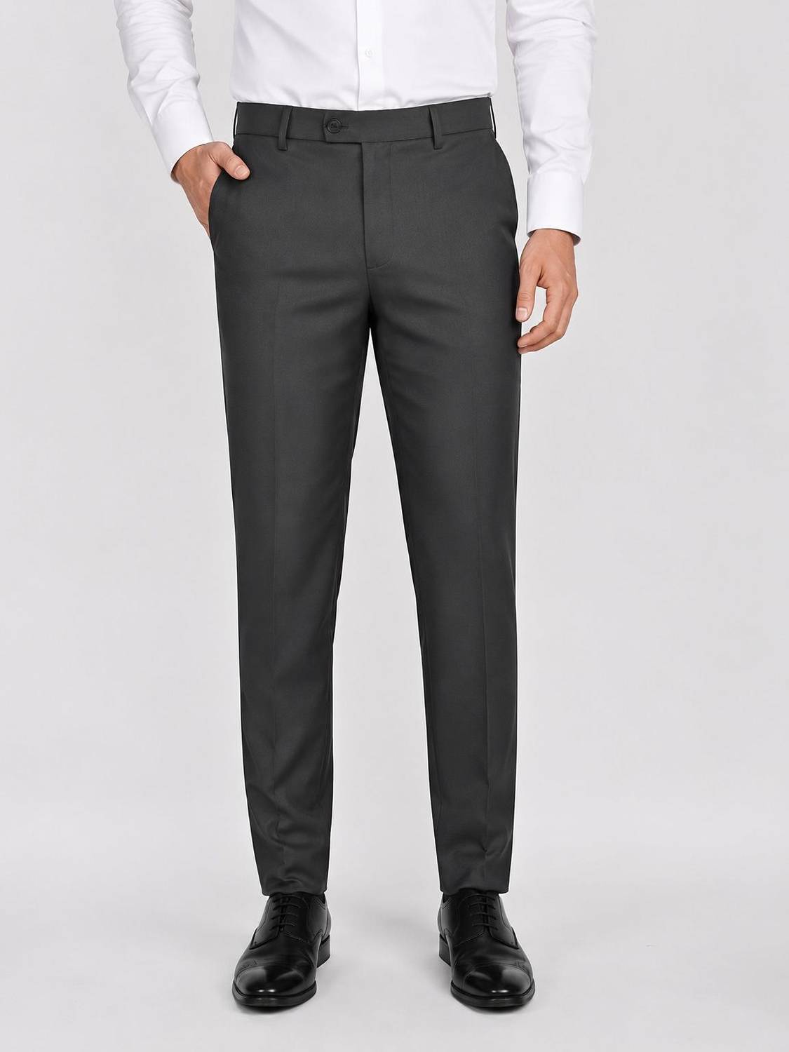 AKAYAAPPARELS Straight Fit Men Grey Trousers