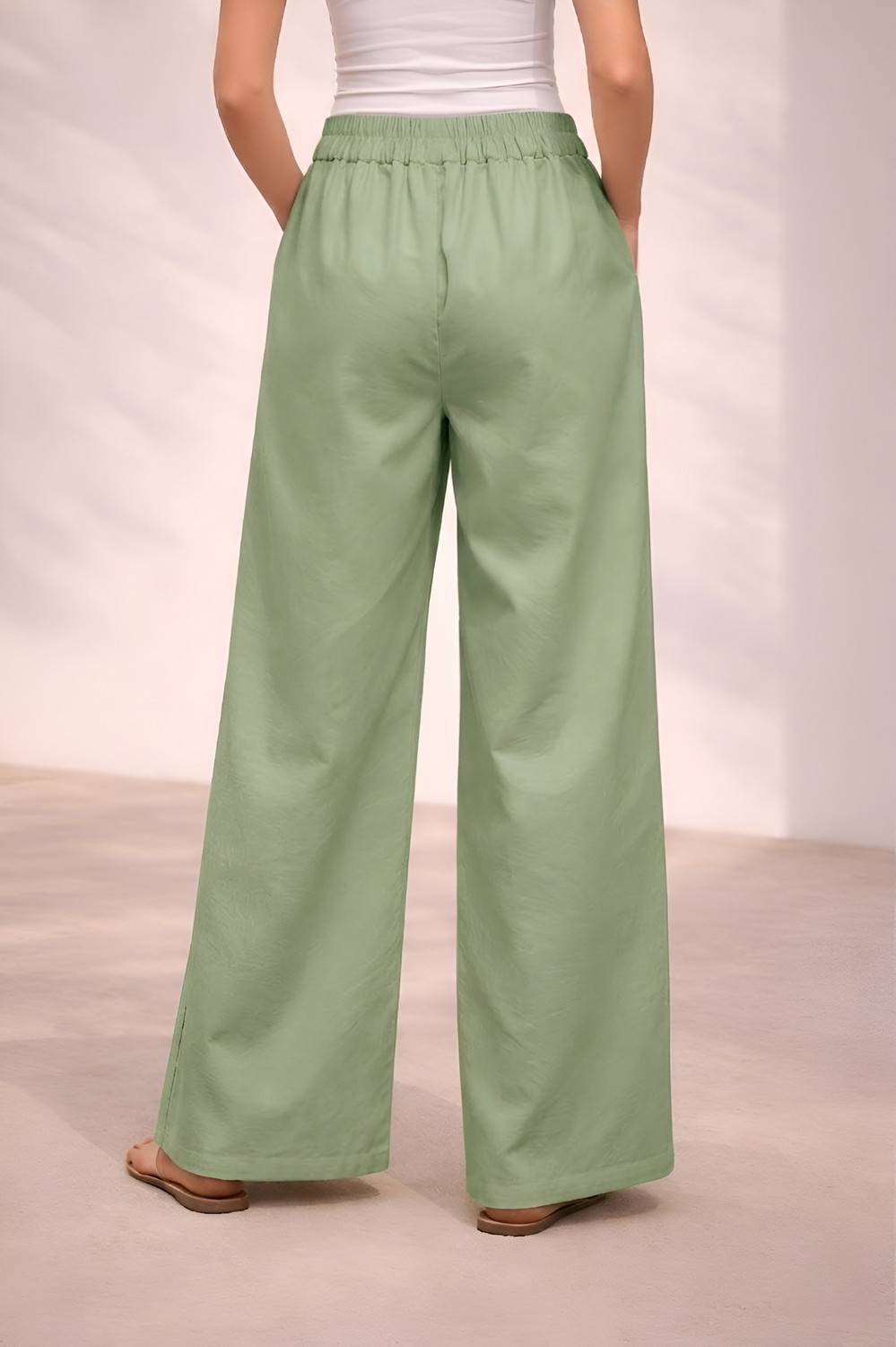 Image of Anmi Comfort Fit Women Green Trousers