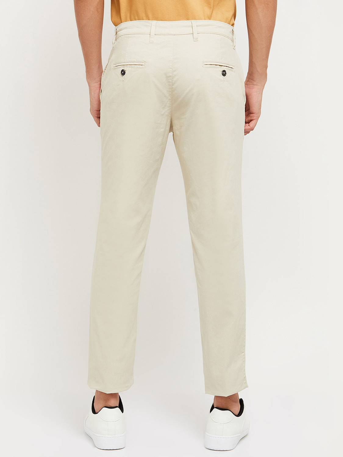 Image of MAX Regular Fit Men Beige Trousers