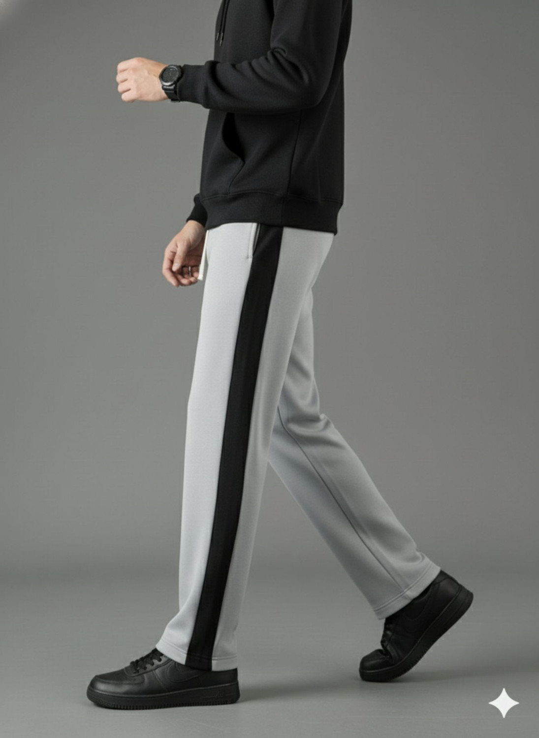 Image of INDICLUB Loose Fit Men Silver Trousers