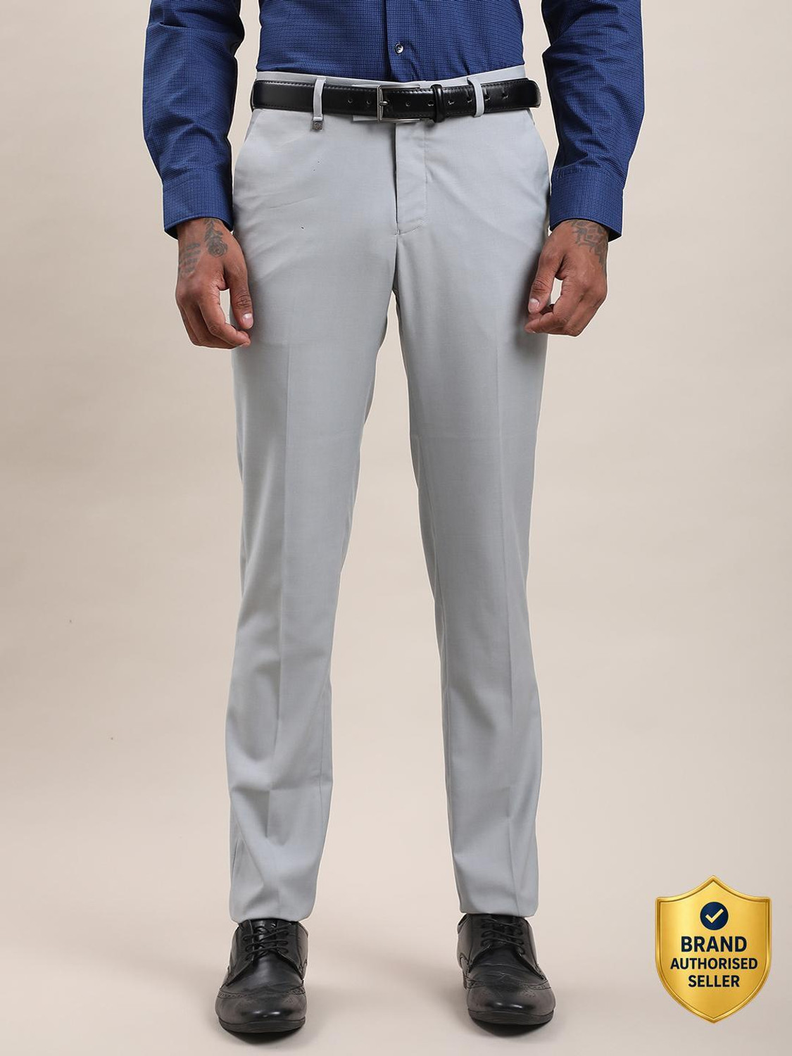 TURTLE Slim Fit Men Grey Trousers