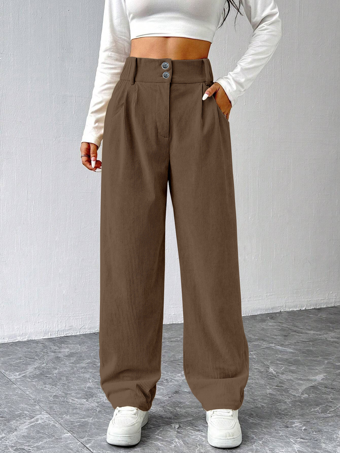 Image of METRONAUT Loose Fit Women Brown Trousers