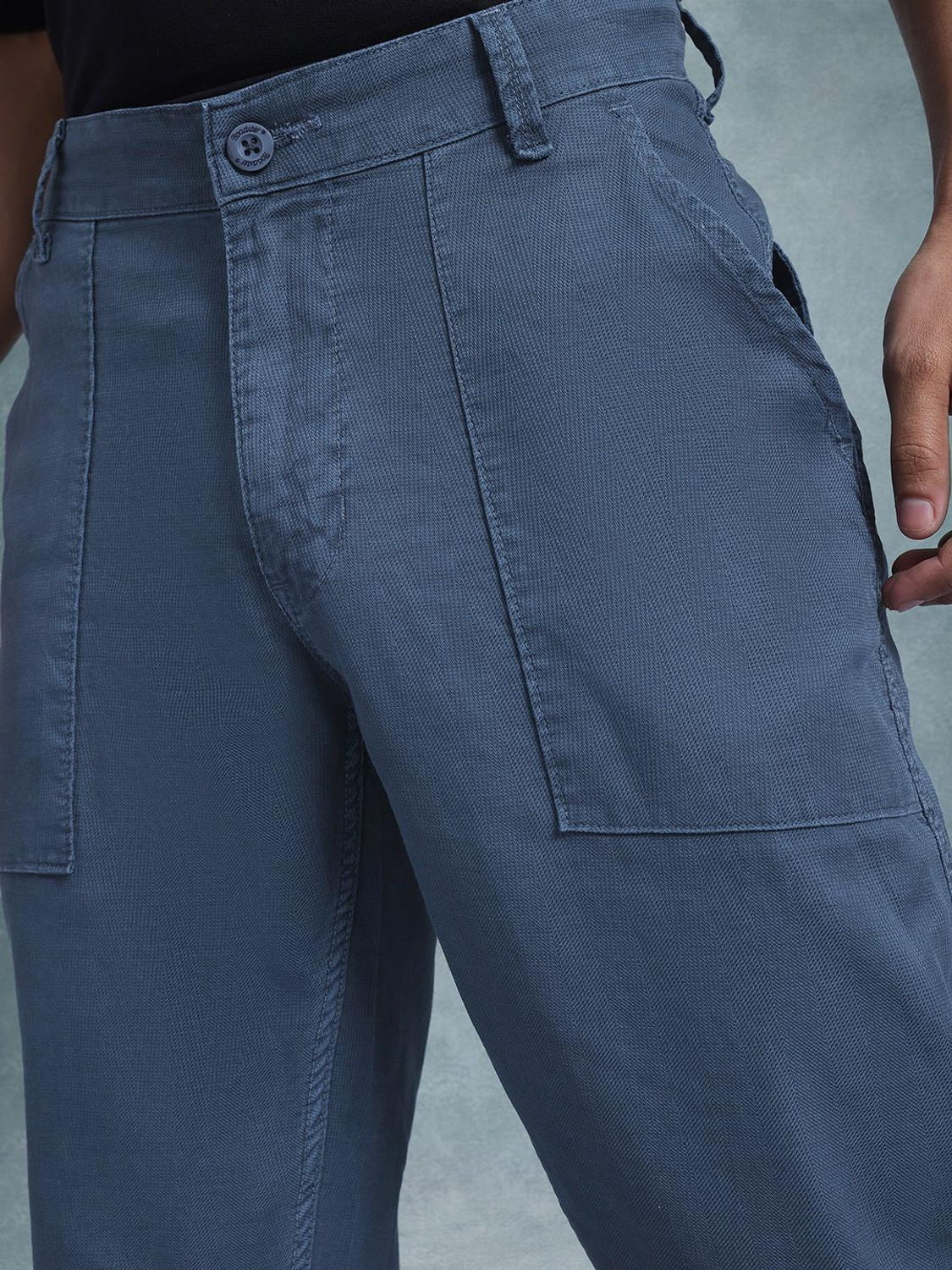 Image of Roadster Relaxed Men Blue Trousers