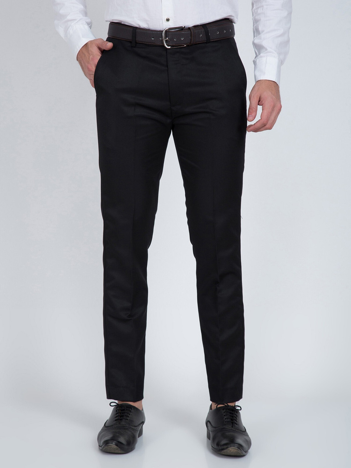 Image of AWOL Regular Fit Men Black Trousers
