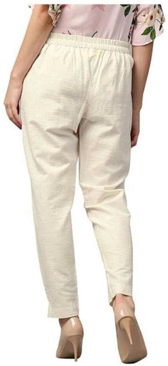 Image of Neelo Kurti Regular Fit Women Cream Trousers