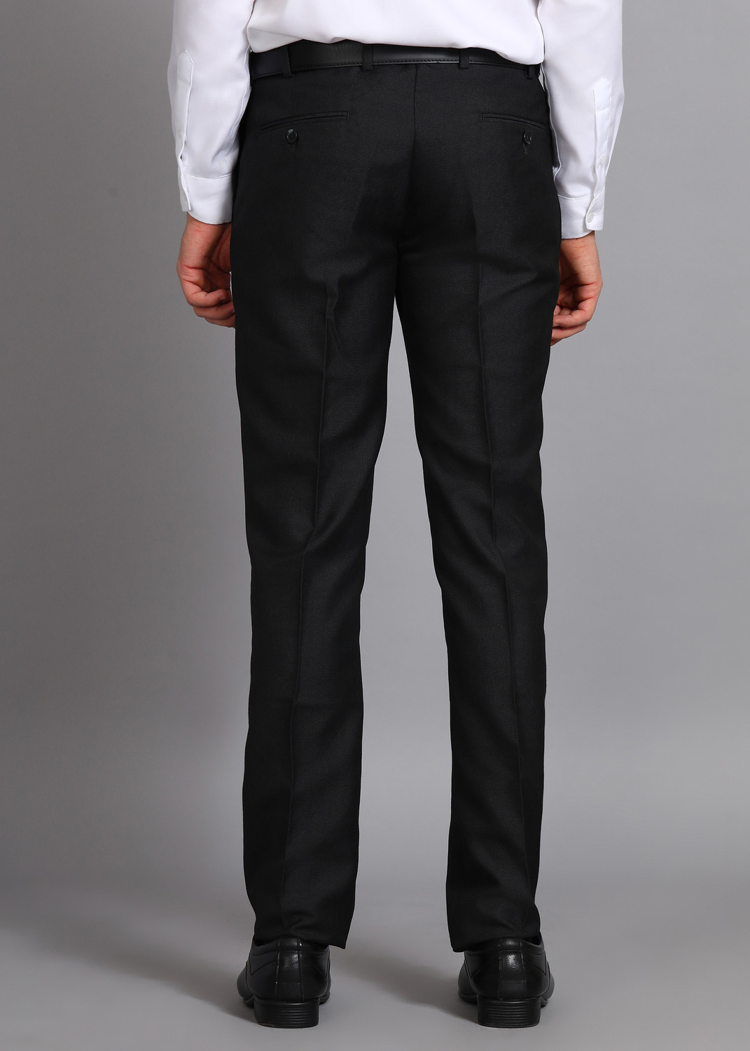 Image of PARK AVENUE Slim Fit Men Black Trousers