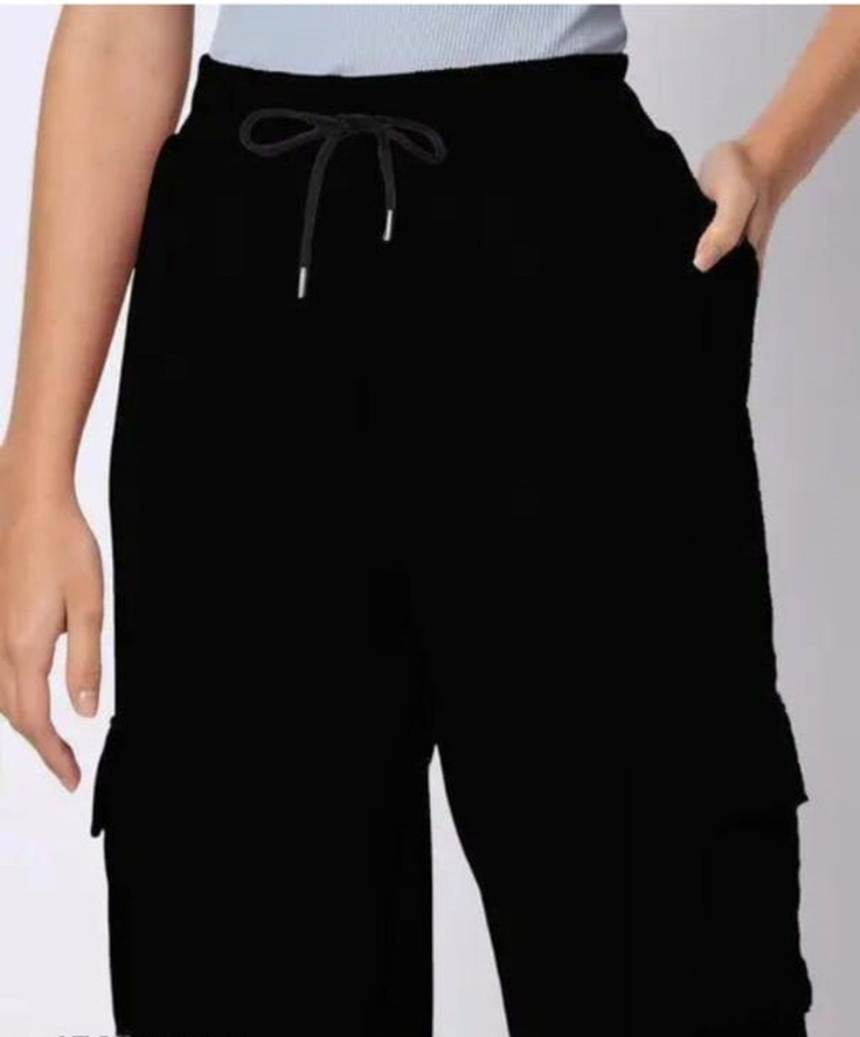 Image of Purser Loose Fit Women Beige, Black Trousers