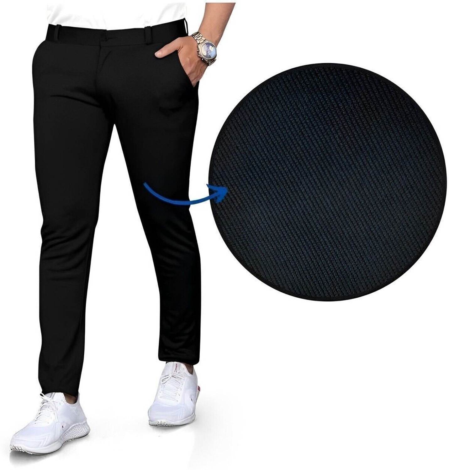 Image of SOUNDRYAFABRIC Regular Fit Men Black Trousers