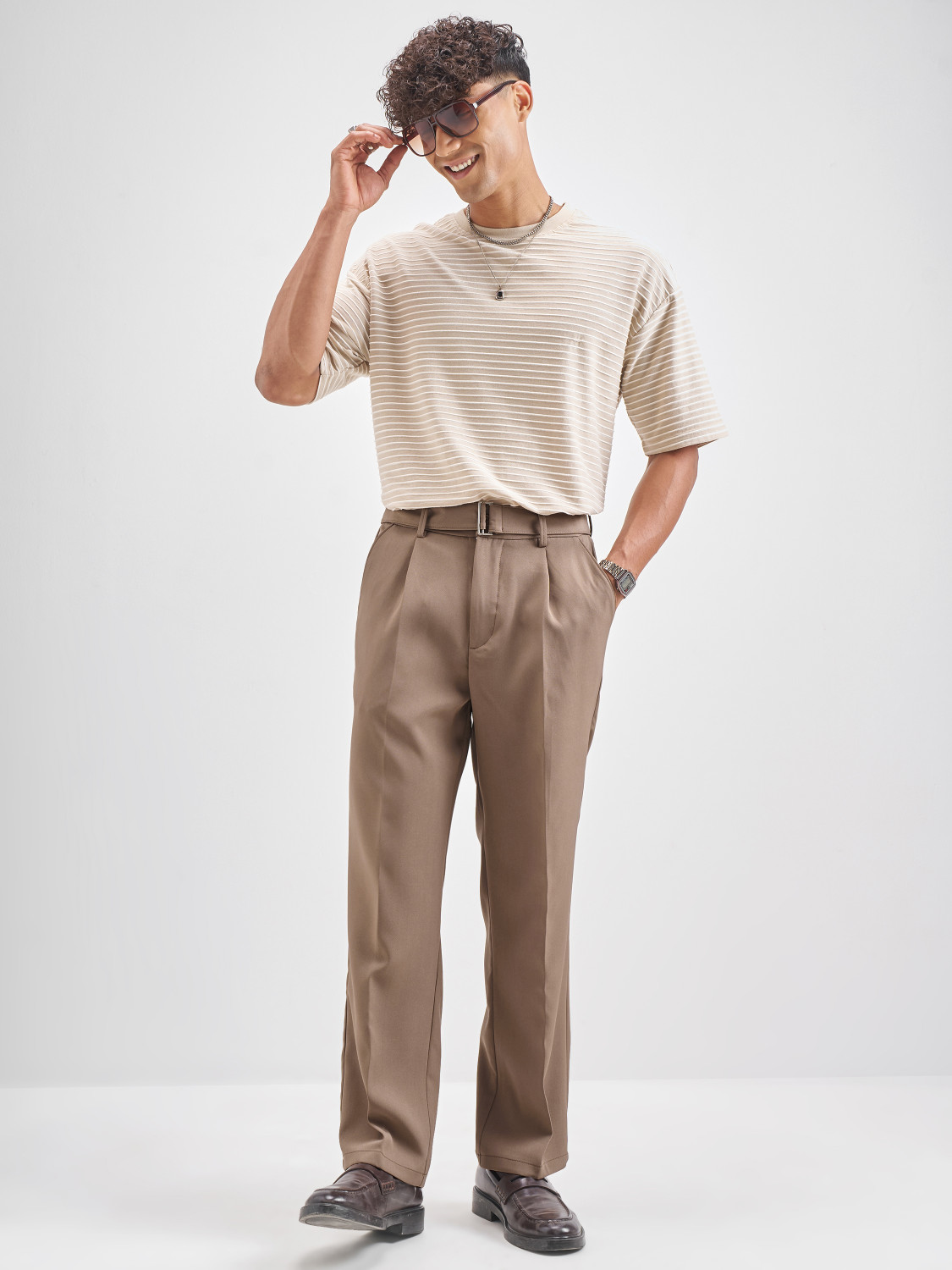 Image of HIGHLANDER Relaxed Men Brown Trousers