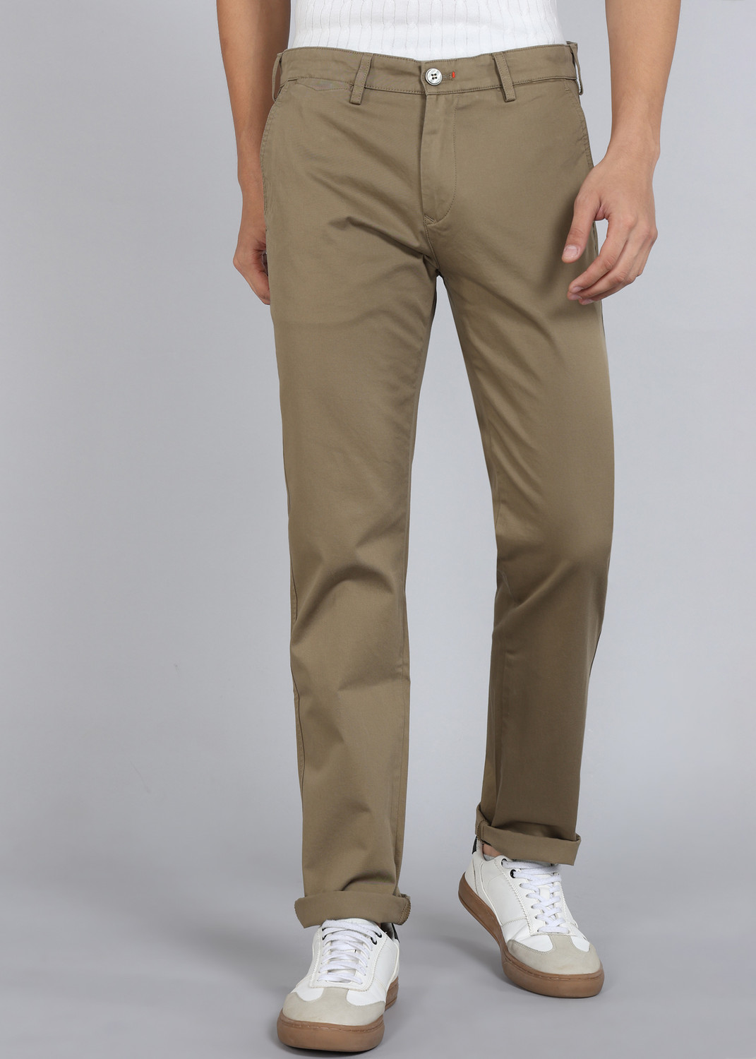 Image of KILLER Slim Fit Men Khaki Trousers