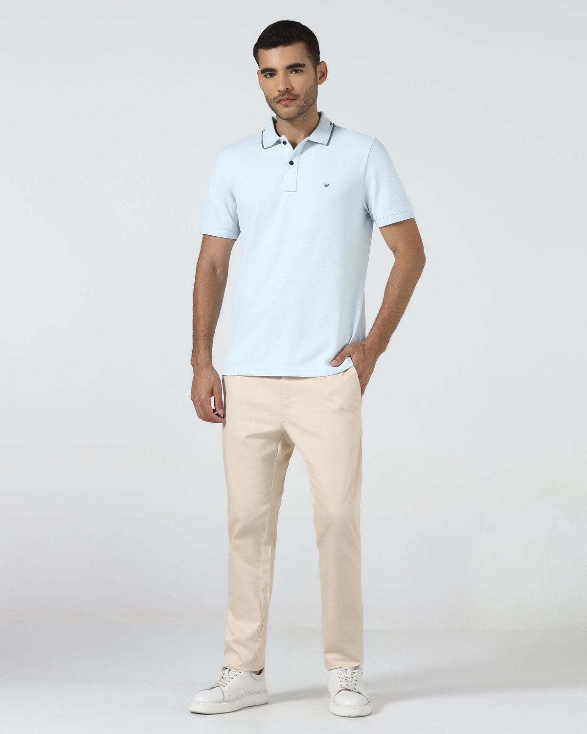Image of Blackberrys Regular Fit Men Beige Trousers