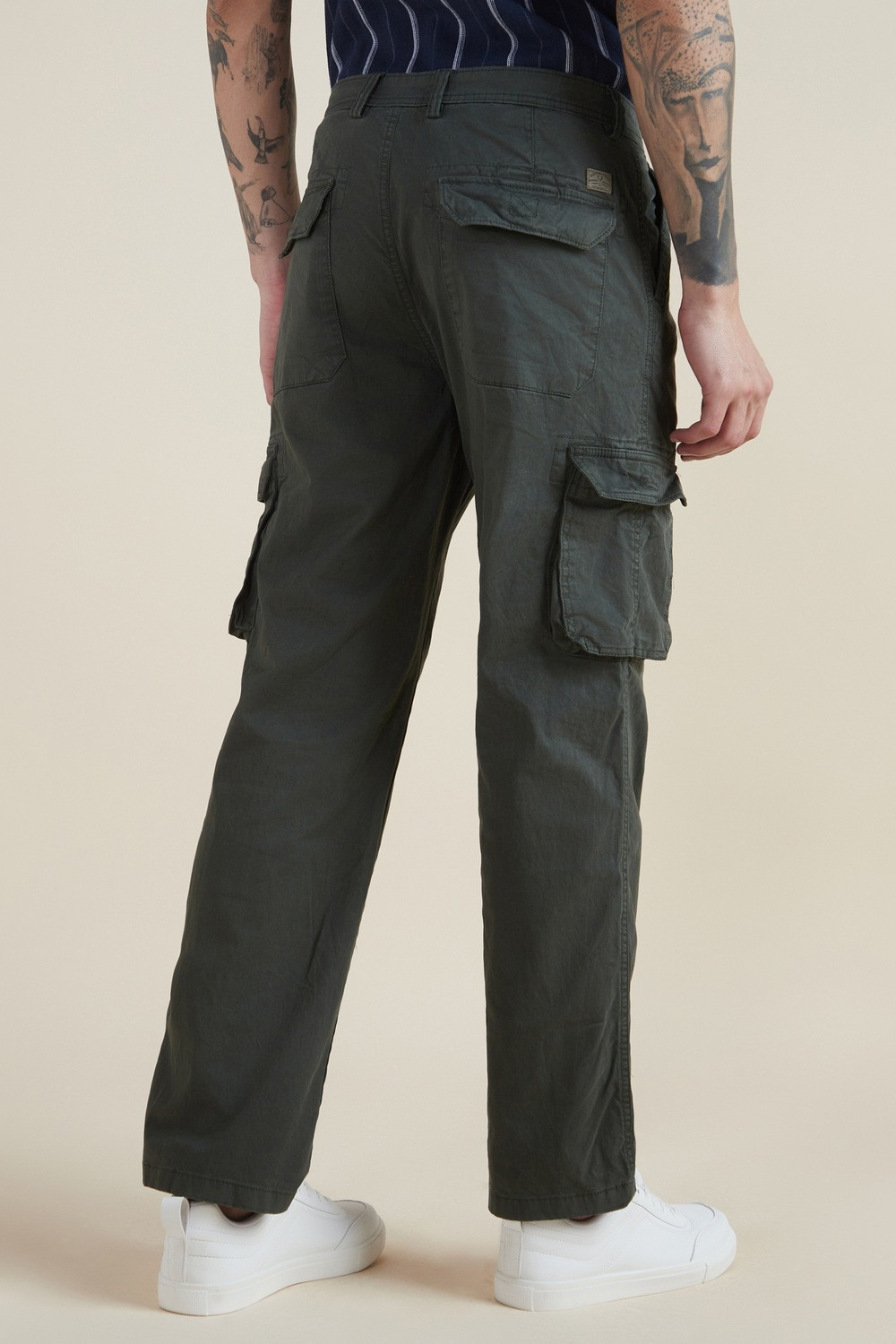 Image of Allen Solly Regular Fit Men Grey Trousers