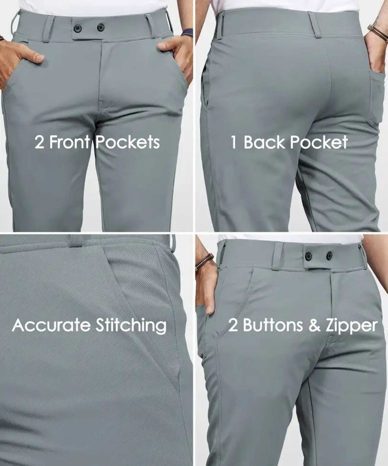 Image of Nityangi Regular Fit Men Black, Grey Trousers