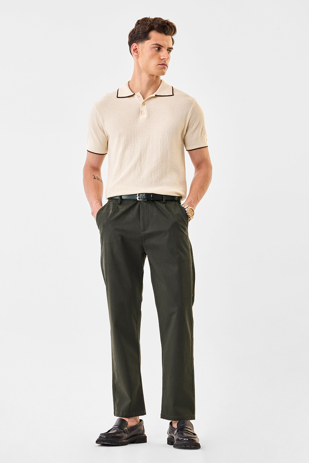 Image of Snitch Relaxed Men Dark Green Trousers