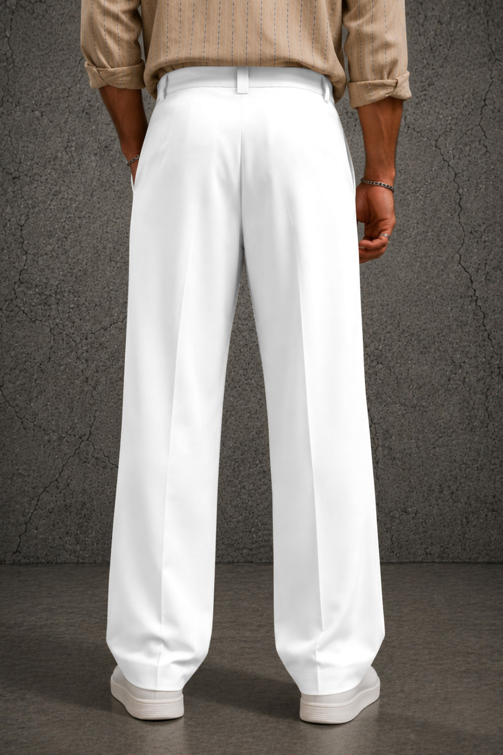 Image of FTX Loose Fit Men White Trousers