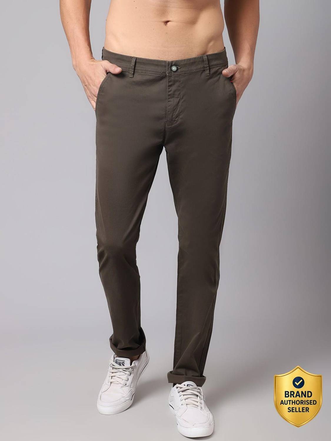 CANTABIL Regular Fit Men Green Trousers