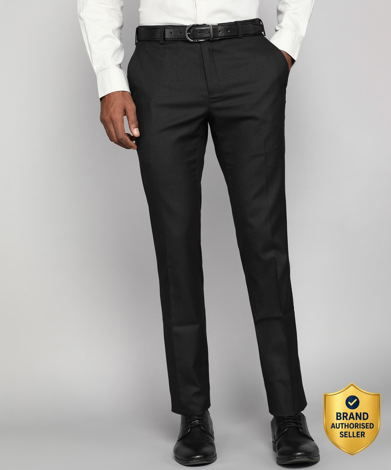 Image of Raymond Slim Fit Men Black Trousers