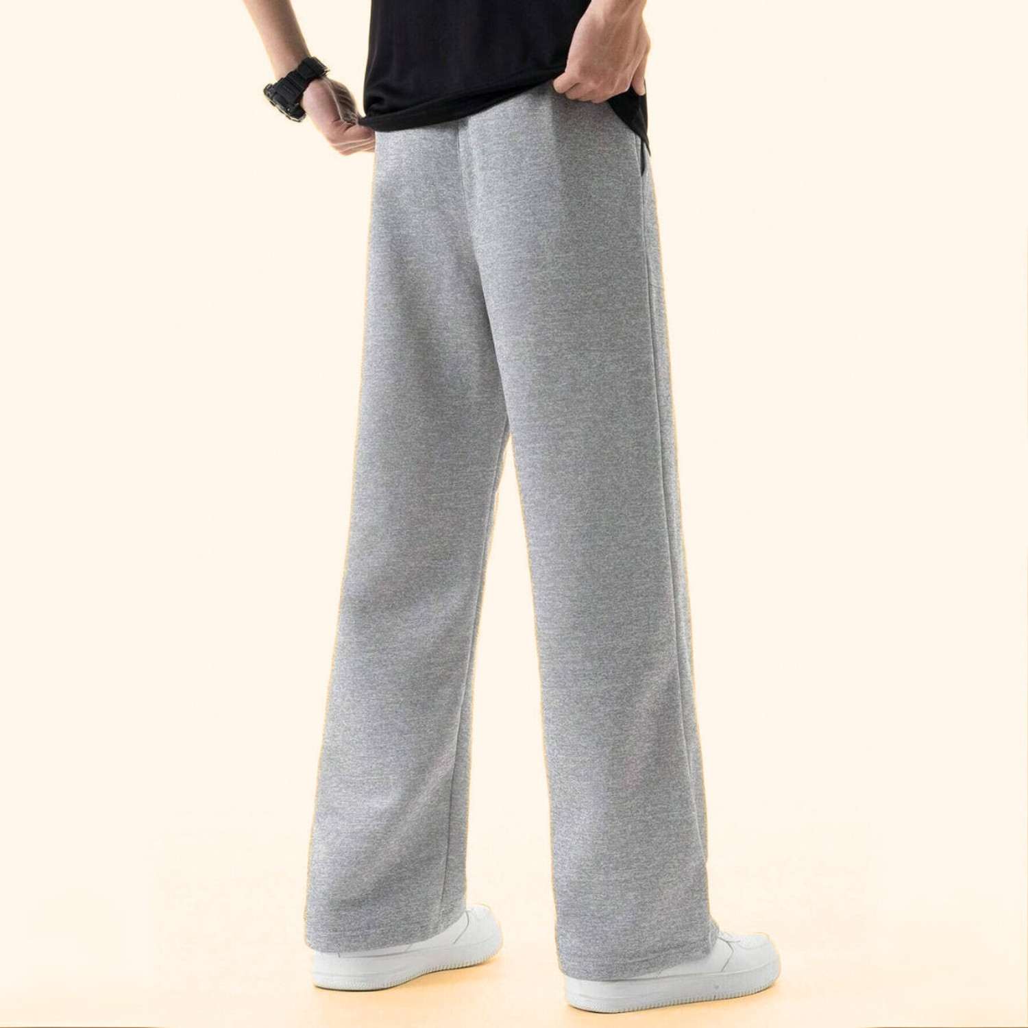 Image of WEVOK WEAR Relaxed Men Grey Trousers