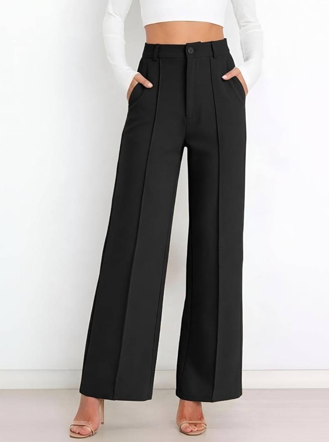 CADMON Regular Fit Women Black Trousers