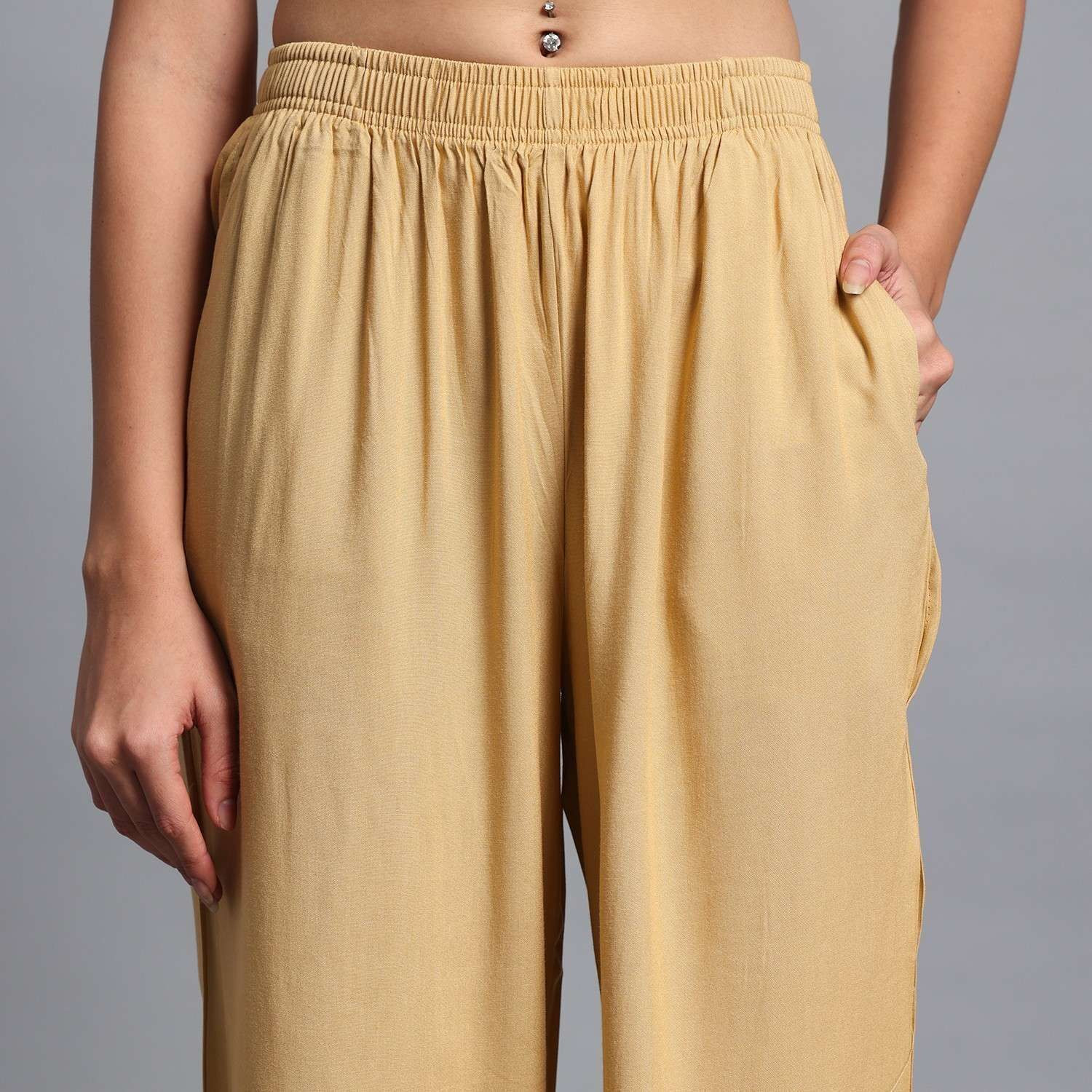 Image of Vivika Straight Fit Women Beige Trousers