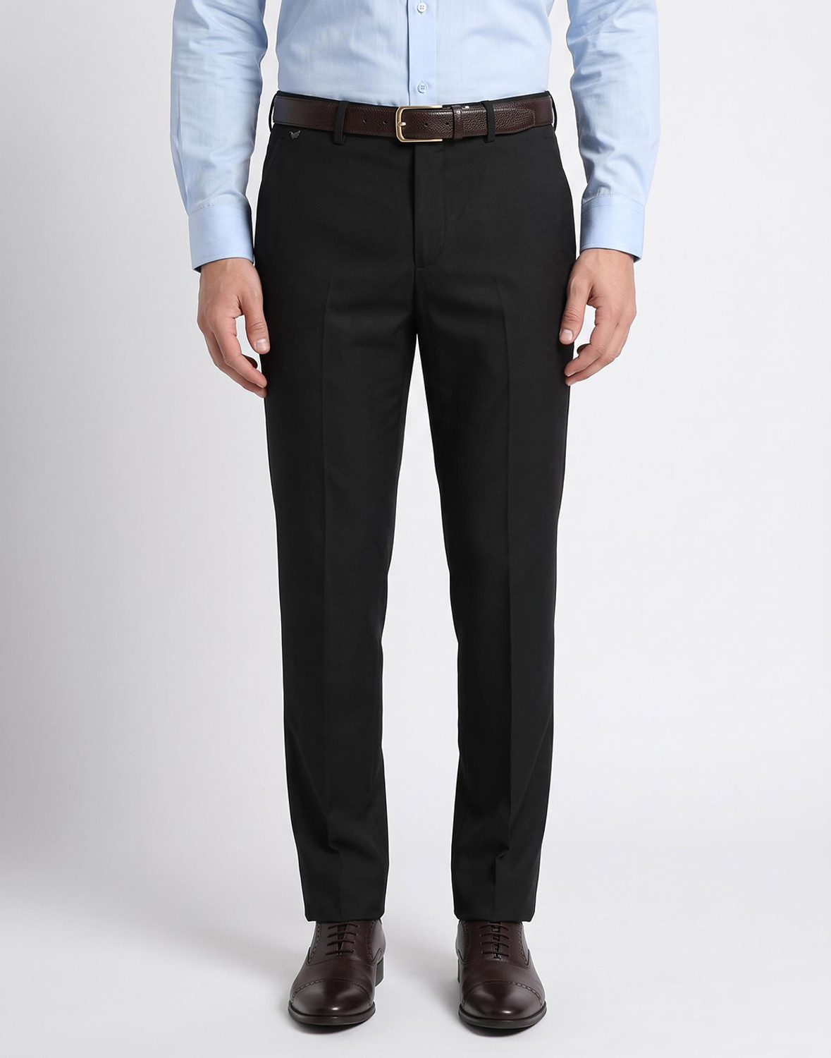 Image of Blackberrys Slim Fit Men Black Trousers
