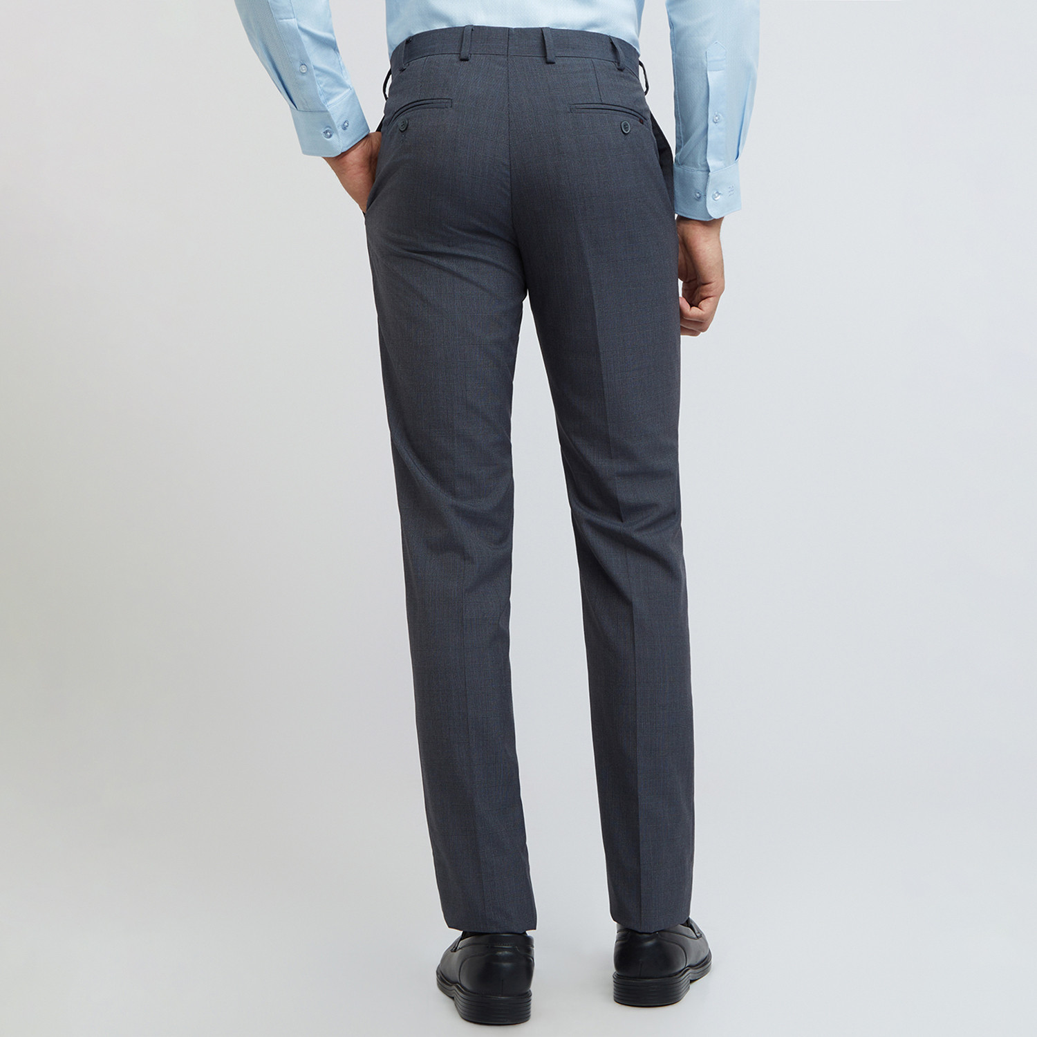 Image of Raymond Regular Fit Men Blue Trousers