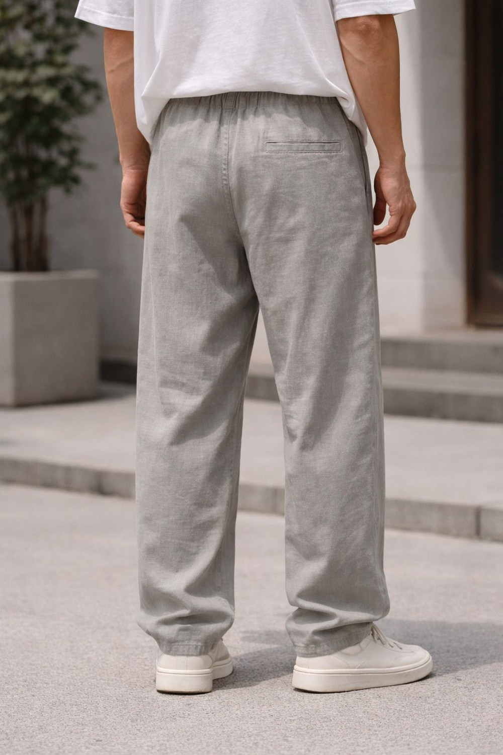 Image of RelaxFit Loose Fit Men Grey Trousers