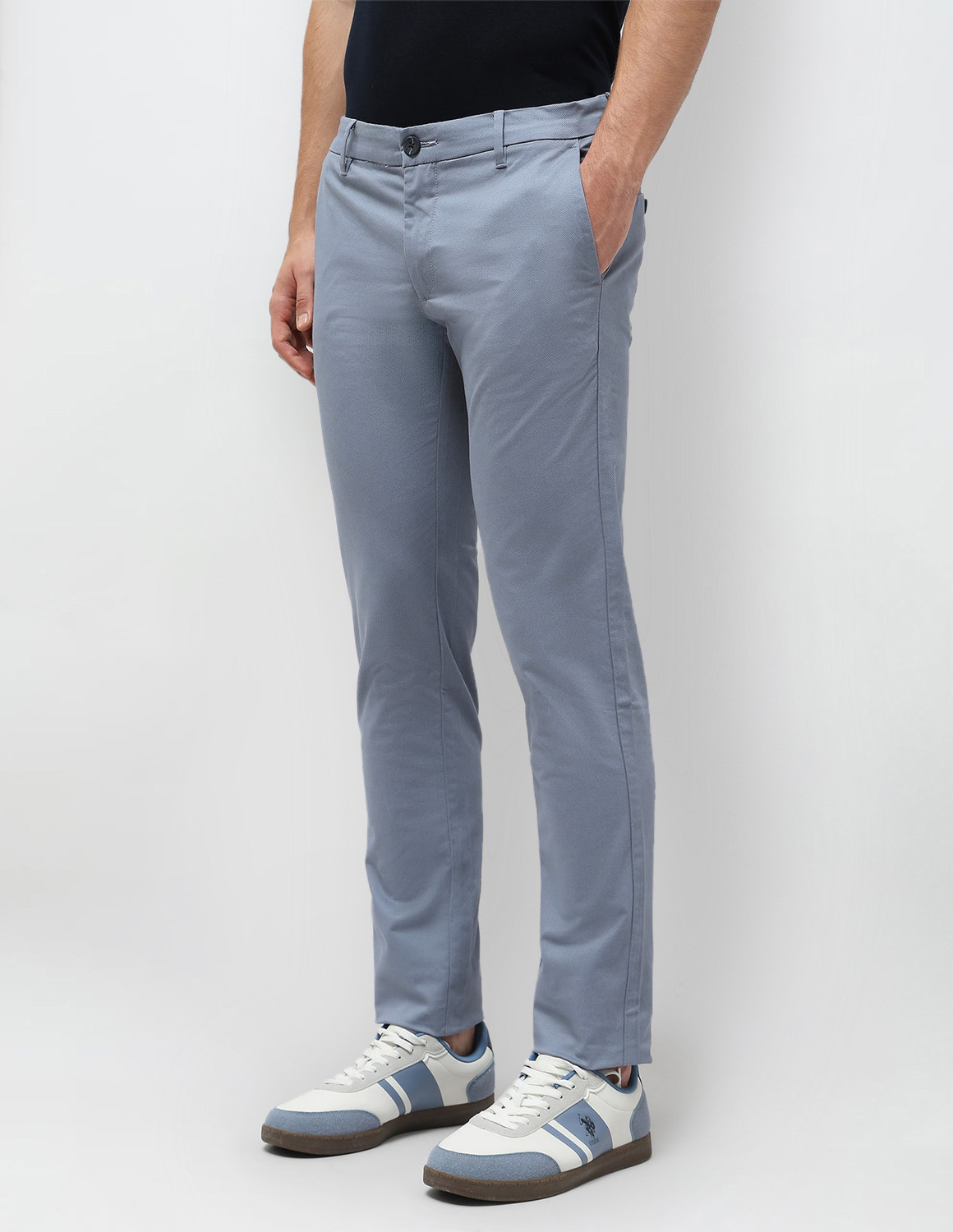 Image of U.S. POLO ASSN. Slim Fit Men Blue Trousers