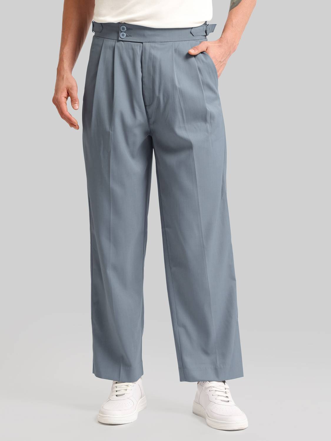 MANIAC Comfort Fit Men Grey Trousers