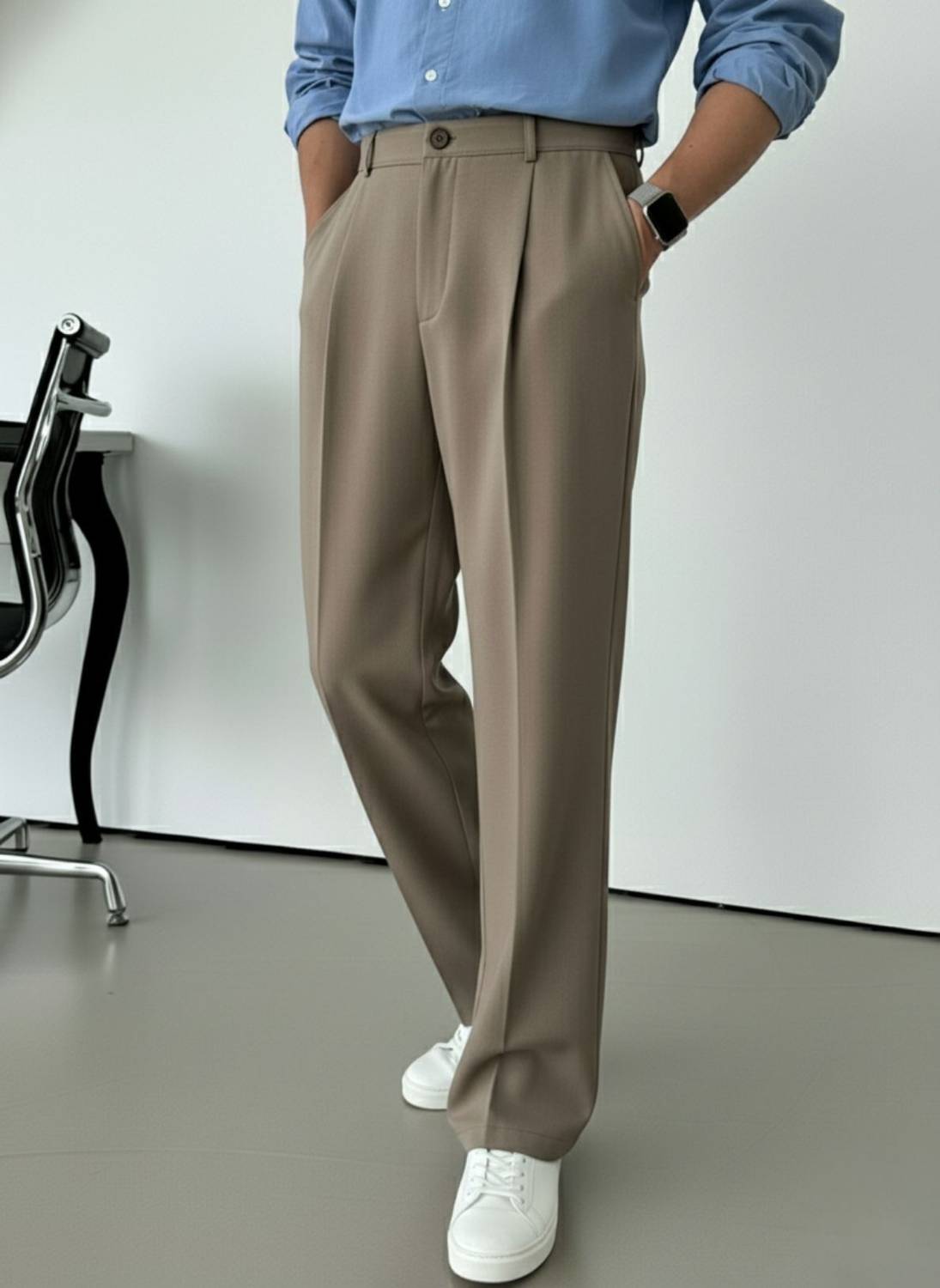 INDICLUB Relaxed Men Brown Trousers