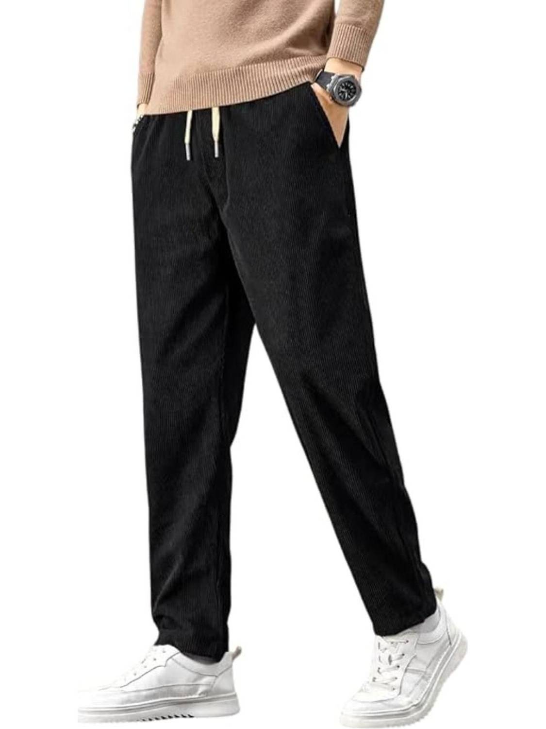 SAVAYO Slim Fit Men Black Trousers - Image 1
