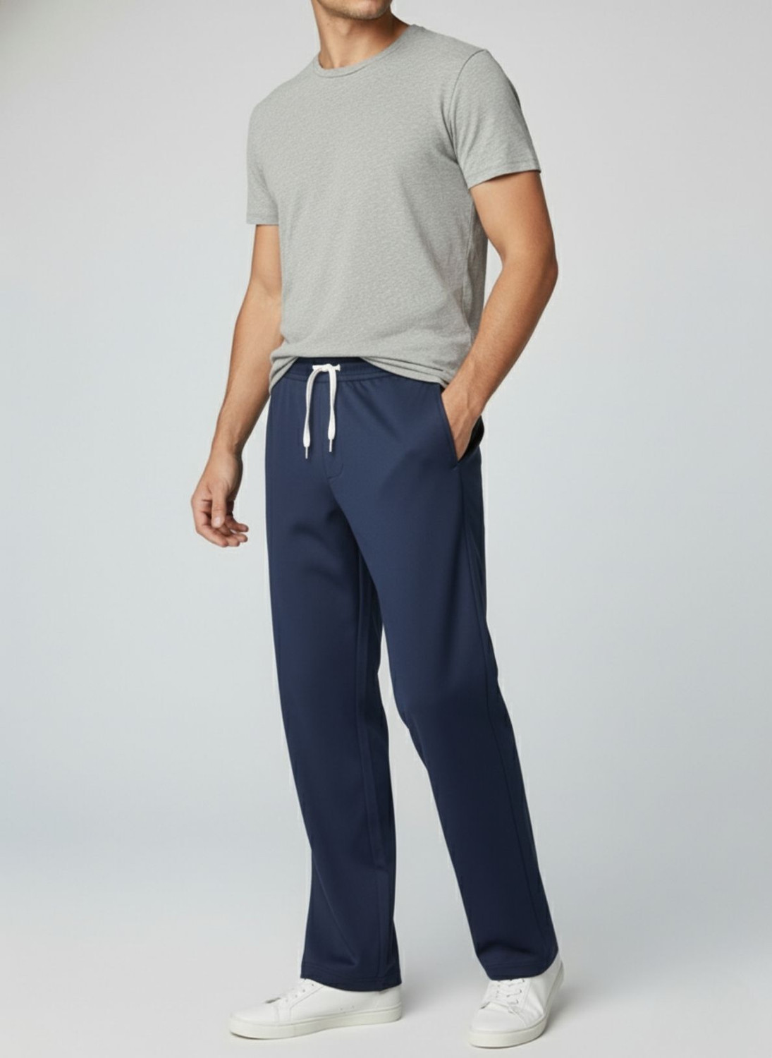 Image of INDICLUB Loose Fit Men Black, Dark Blue Trousers