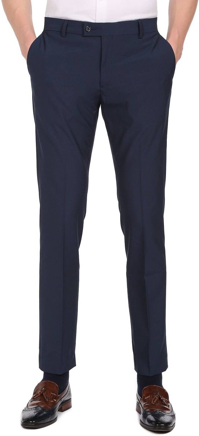 ARROW Regular Fit Men Blue Trousers