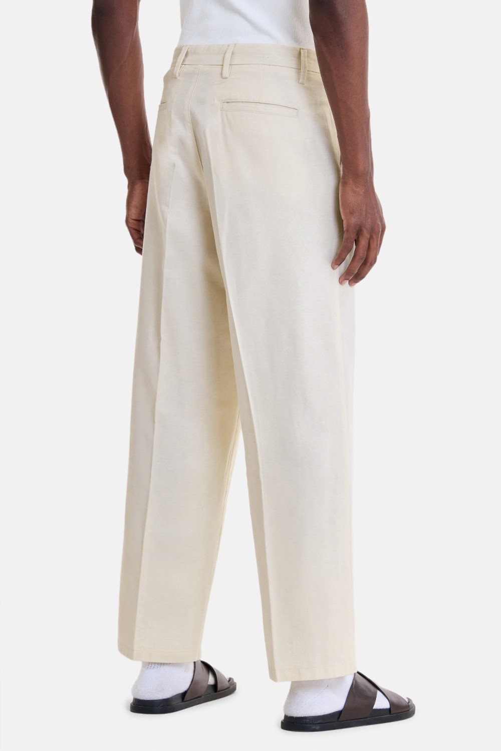 Image of Snitch Relaxed Men Cream Trousers