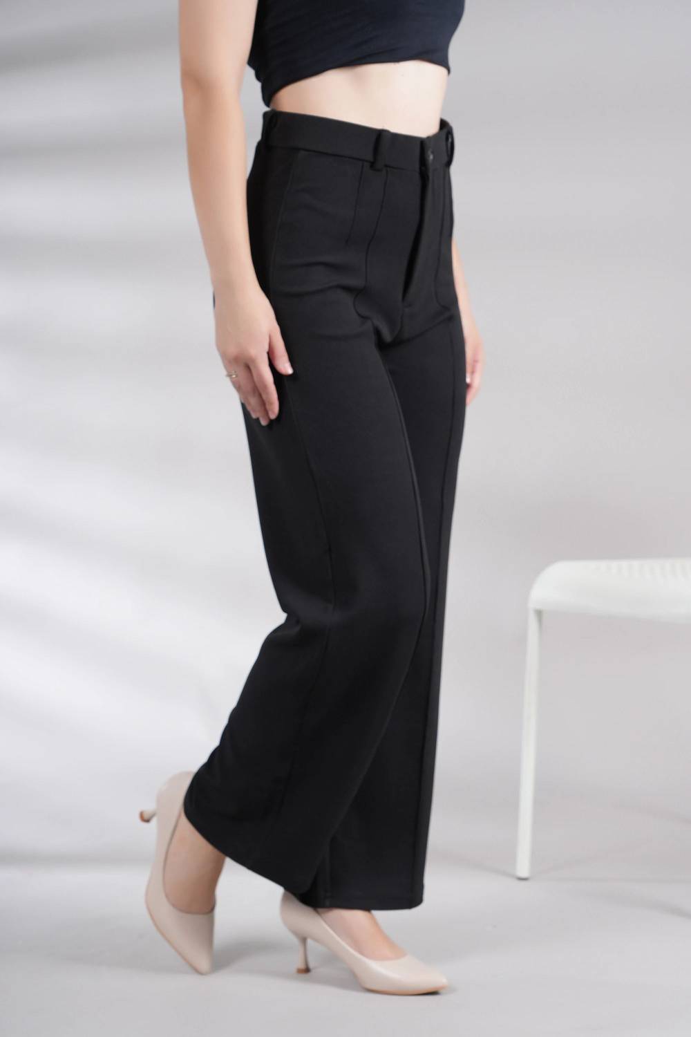 NEYSA Regular Fit Black Trousers for Women - Image 5
