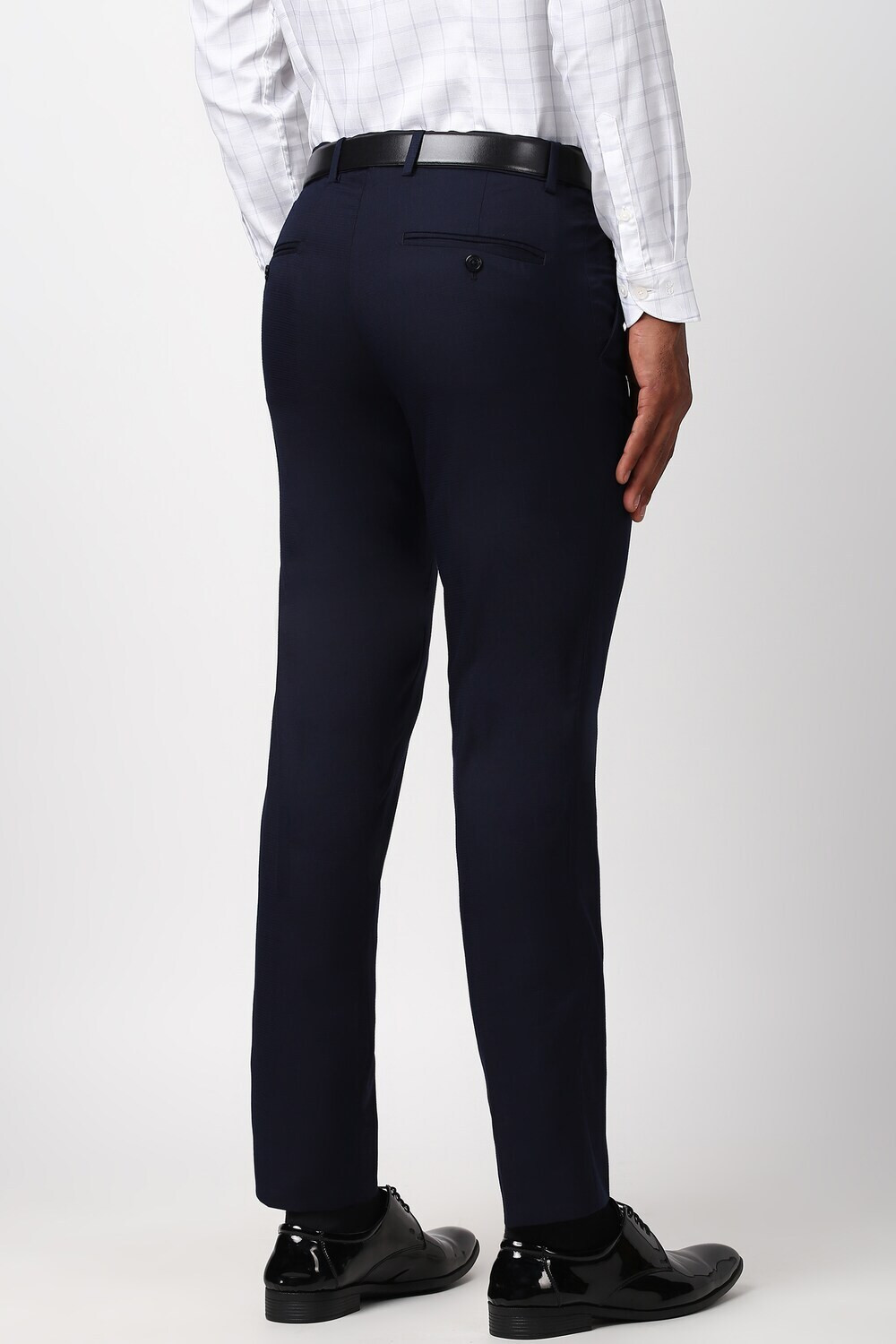 Image of PETER ENGLAND Slim Fit Men Blue Trousers