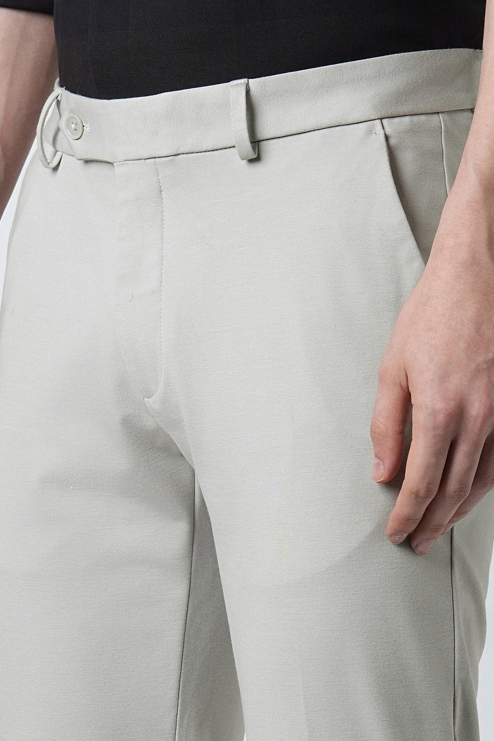 Image of PETER ENGLAND Slim Fit Men Grey Trousers