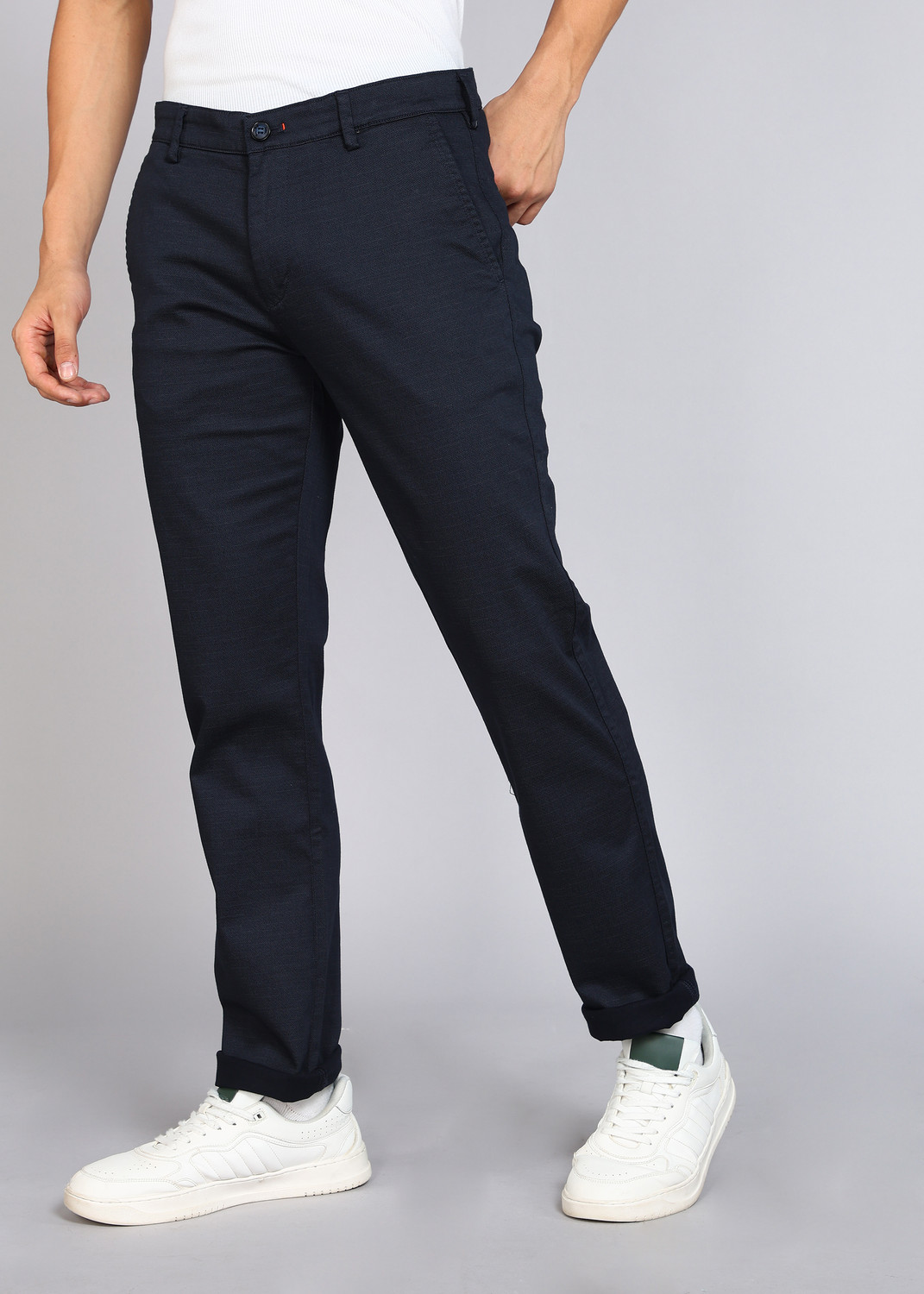 Image of KILLER Slim Fit Men Dark Blue Trousers