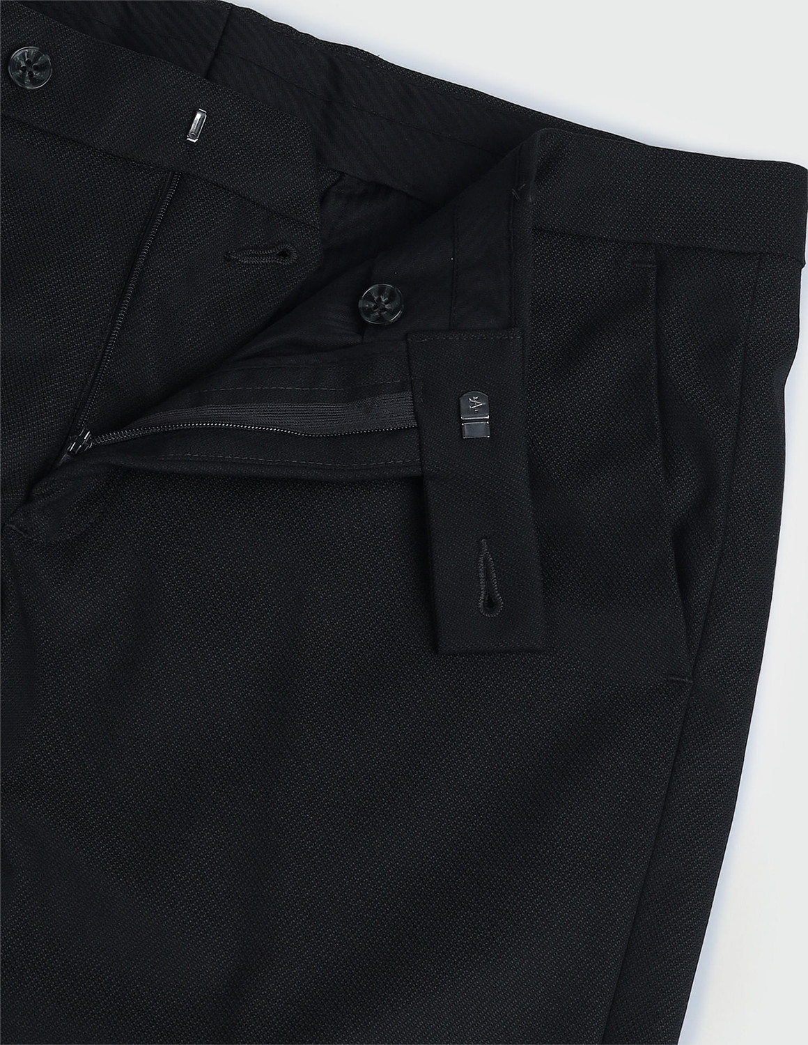 Image of ARROW Slim Fit Men Black Trousers