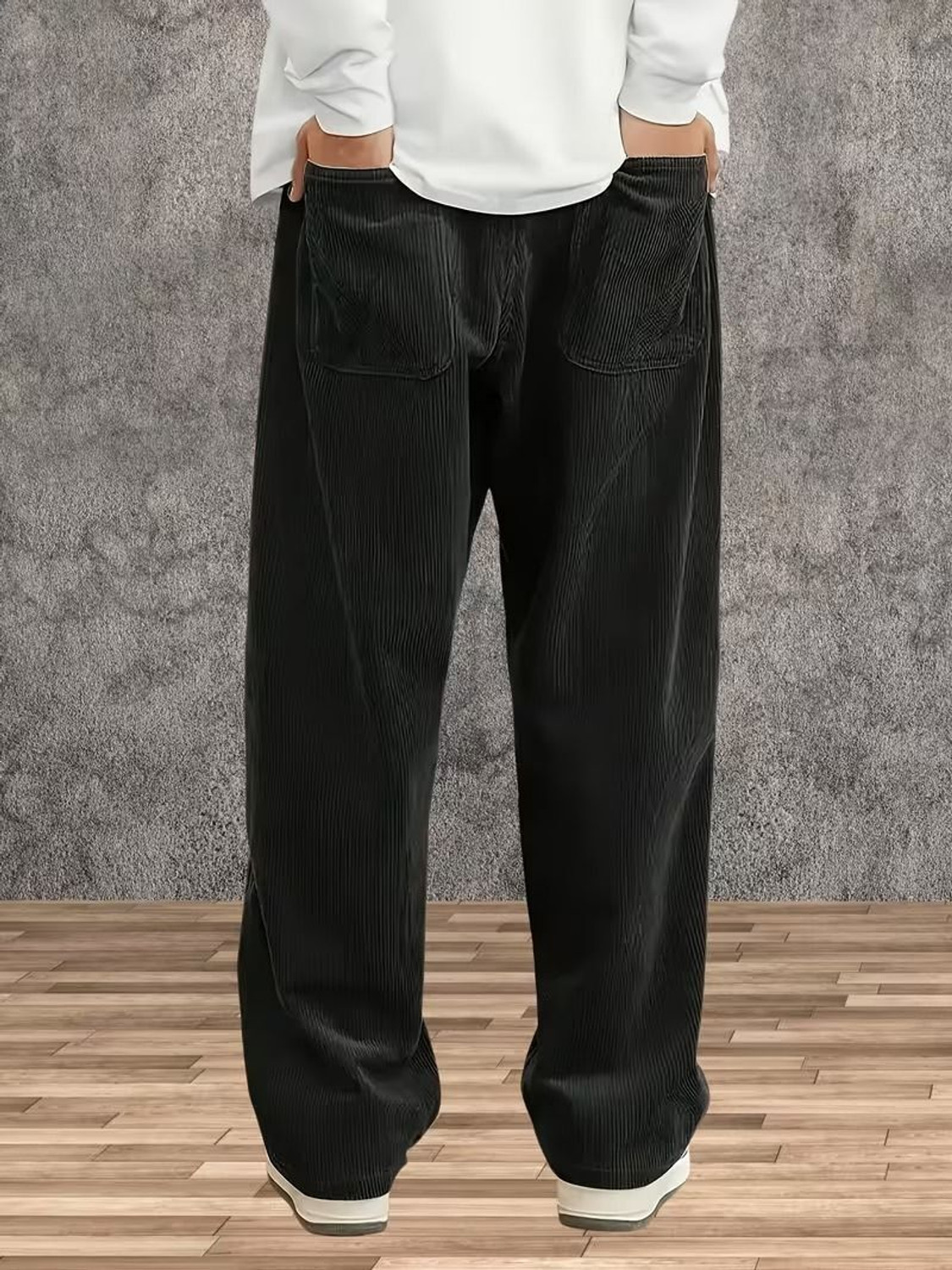 Image of JexPuti Loose Fit Men Black Trousers