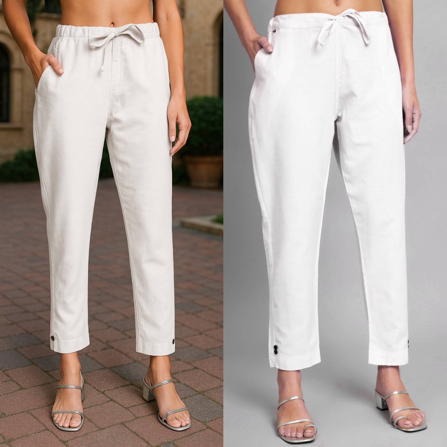 Andheriyas Collection Straight Fit Women White Trousers