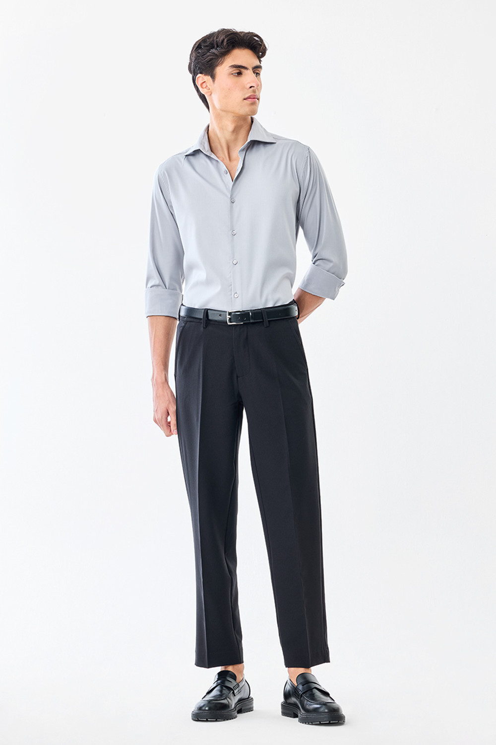 Image of Snitch Regular Fit Men Black Trousers