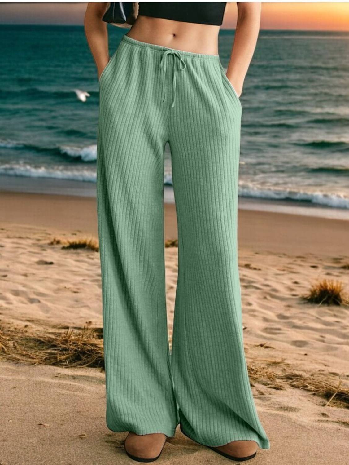BLUELOCK Relaxed Women Dark Green Trousers